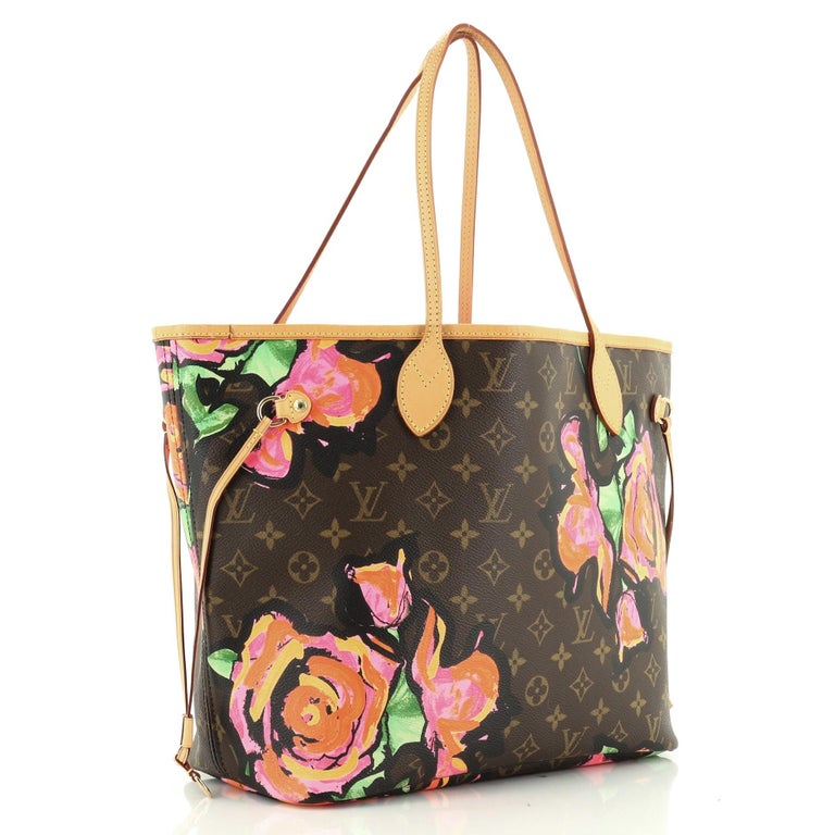 Louis Vuitton Neverfull Tote Limited Edition Monogram Roses MM For Sale at 1stdibs
