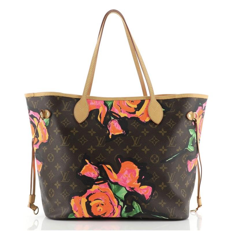 Black Louis Vuitton Neverfull Tote Limited Edition Monogram Roses MM