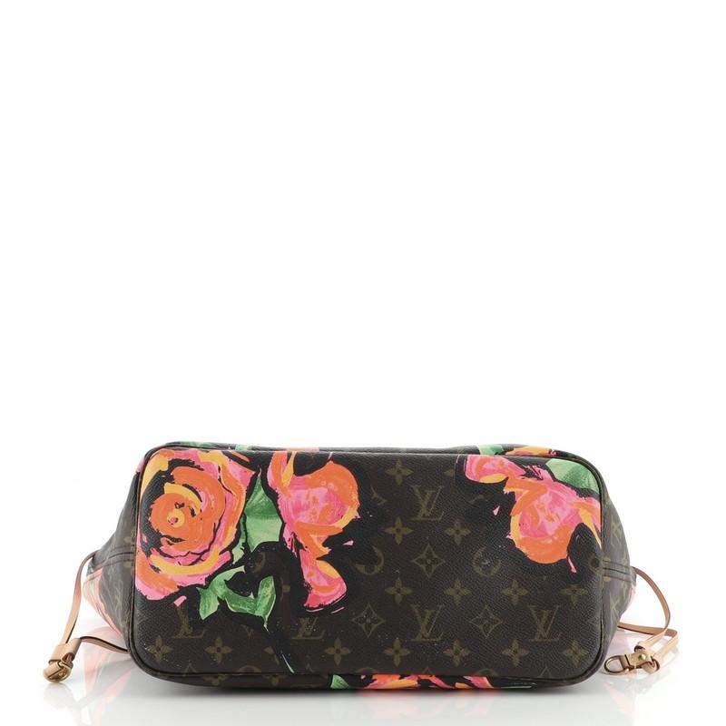 Louis Vuitton Neverfull Tote Limited Edition Monogram Roses MM In Good Condition In NY, NY