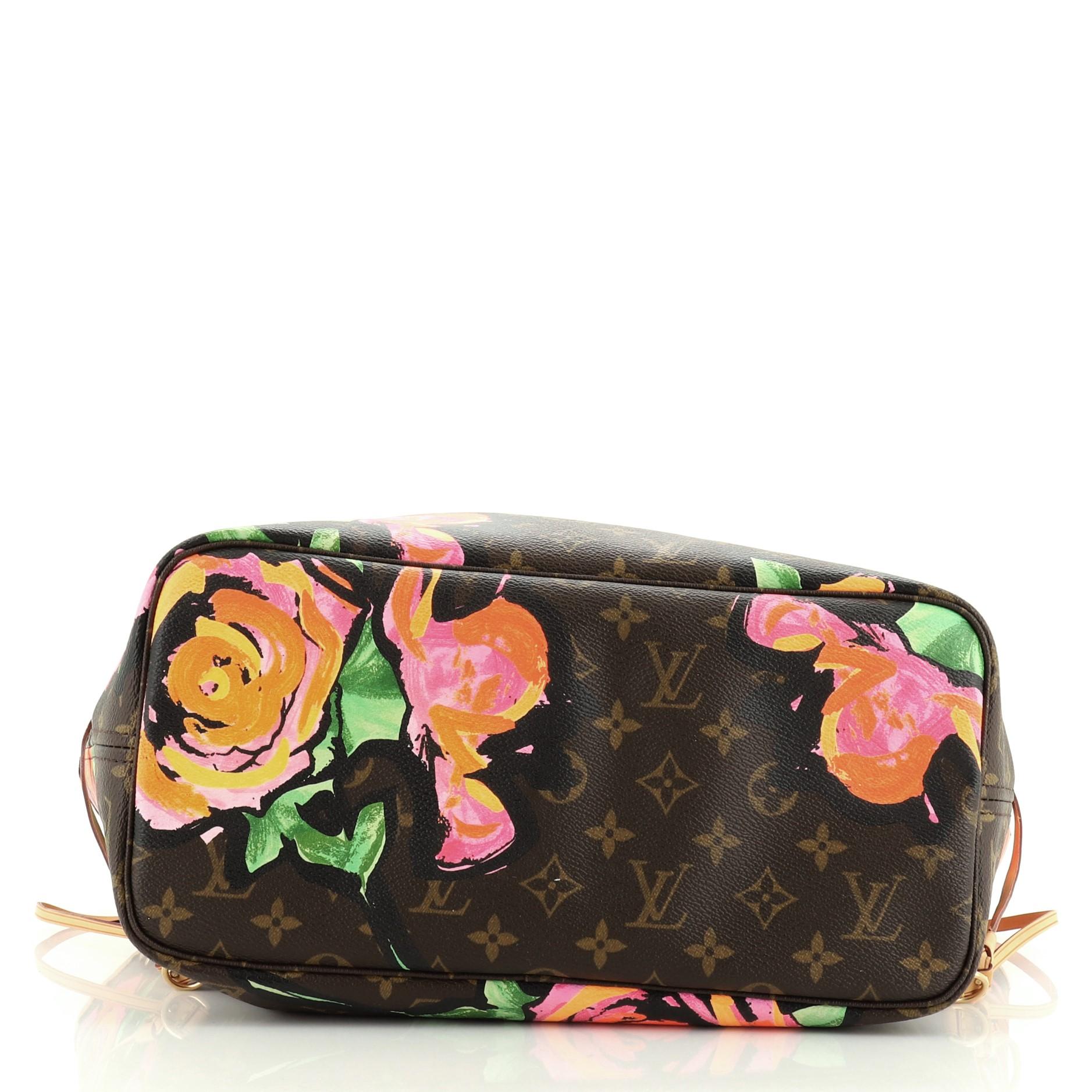 Louis Vuitton Neverfull Tote Limited Edition Monogram Roses MM In Fair Condition In NY, NY