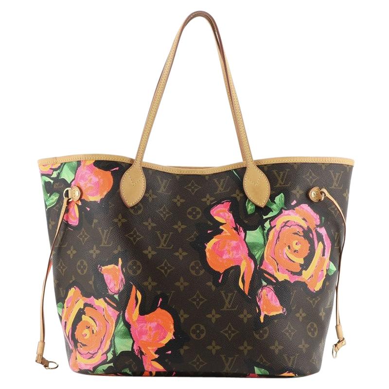 Louis Vuitton Neverfull Tote Limited Edition Monogram Roses MM