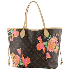 Louis Vuitton Neverfull Tote Limited Edition Monogram Roses MM