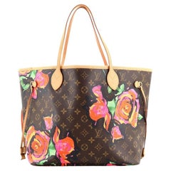 Louis Vuitton Neverfull Tote Limited Edition Monogram Roses MM