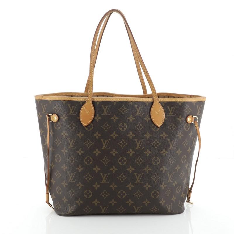 Black Louis Vuitton Neverfull Tote Monogram Canvas MM 