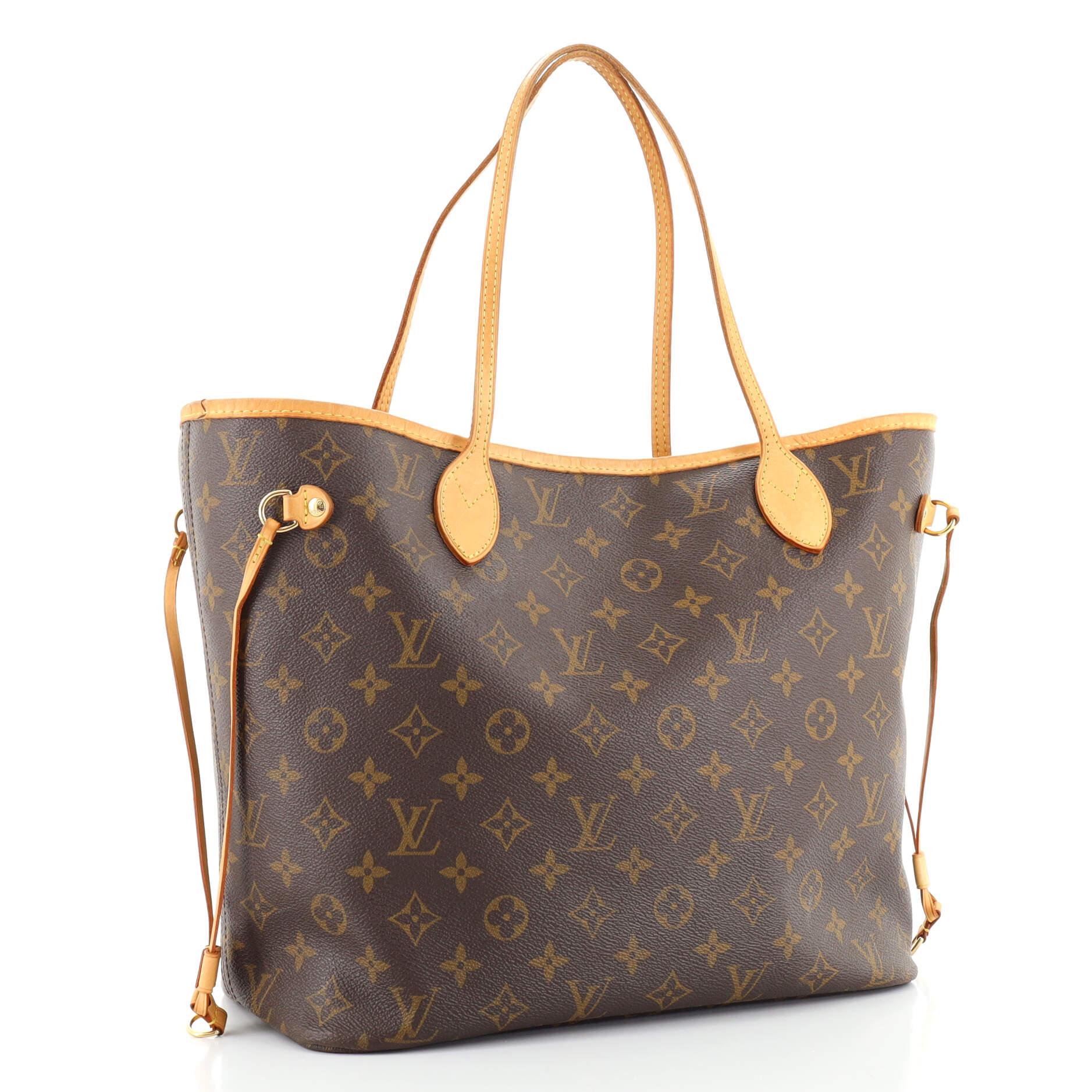 Brown Louis Vuitton Neverfull Tote Monogram Canvas MM