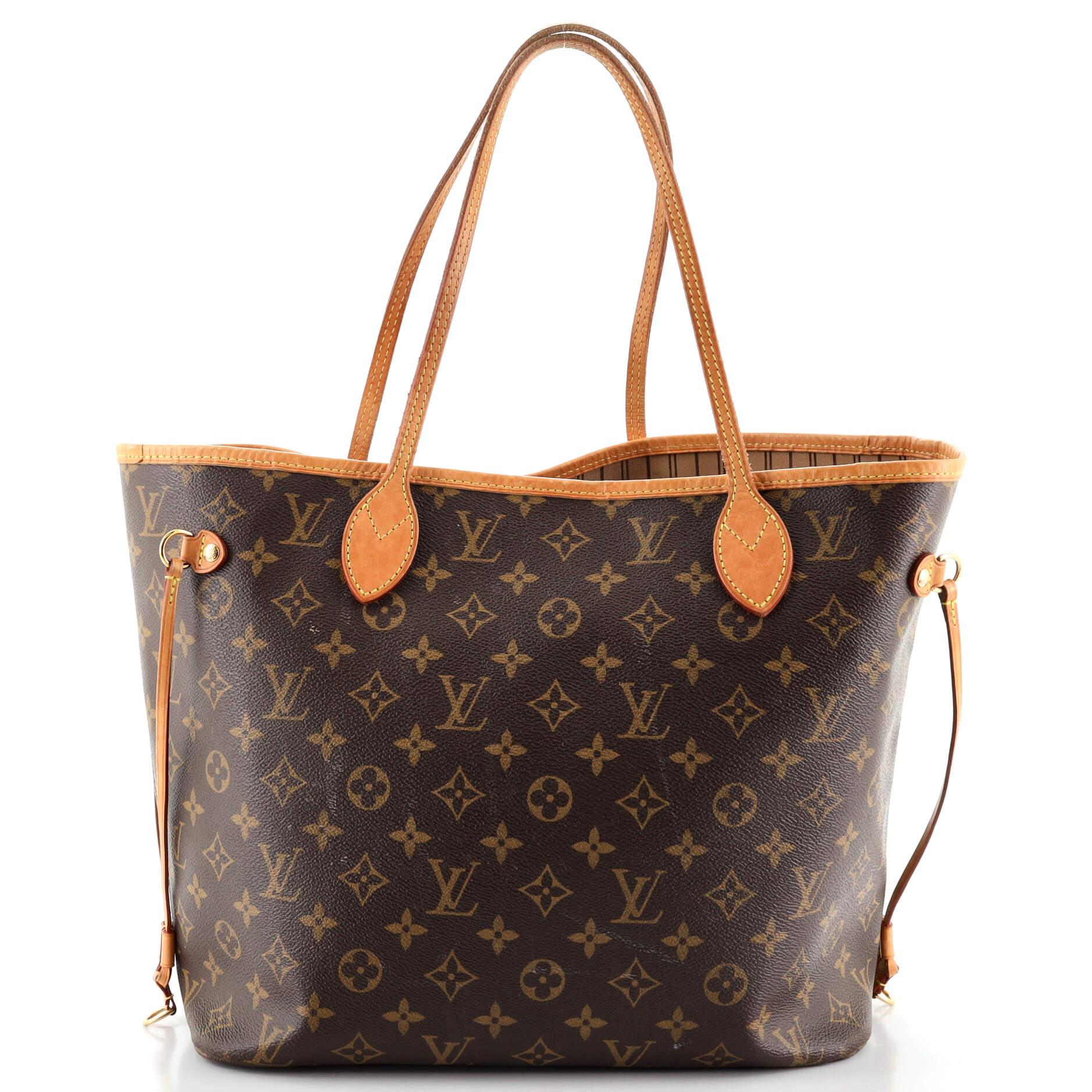 Brown Louis Vuitton Neverfull Tote Monogram Canvas MM