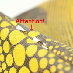 Louis Vuitton Neverfull Yayoi Dots Mm Tote 870588 Yellow Canvas Shoulder Bag