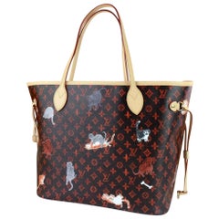 Louis Vuitton NeverfullCoddington Catogram 1lz1213 Dark Brown Coated Canvas Tote