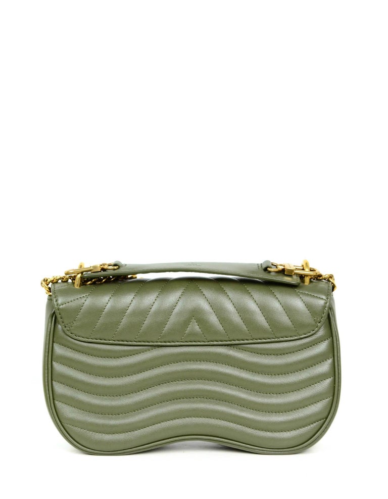 Louis Vuitton NEW 2020 Khaki Green New Wave MM Chain Bag For Sale