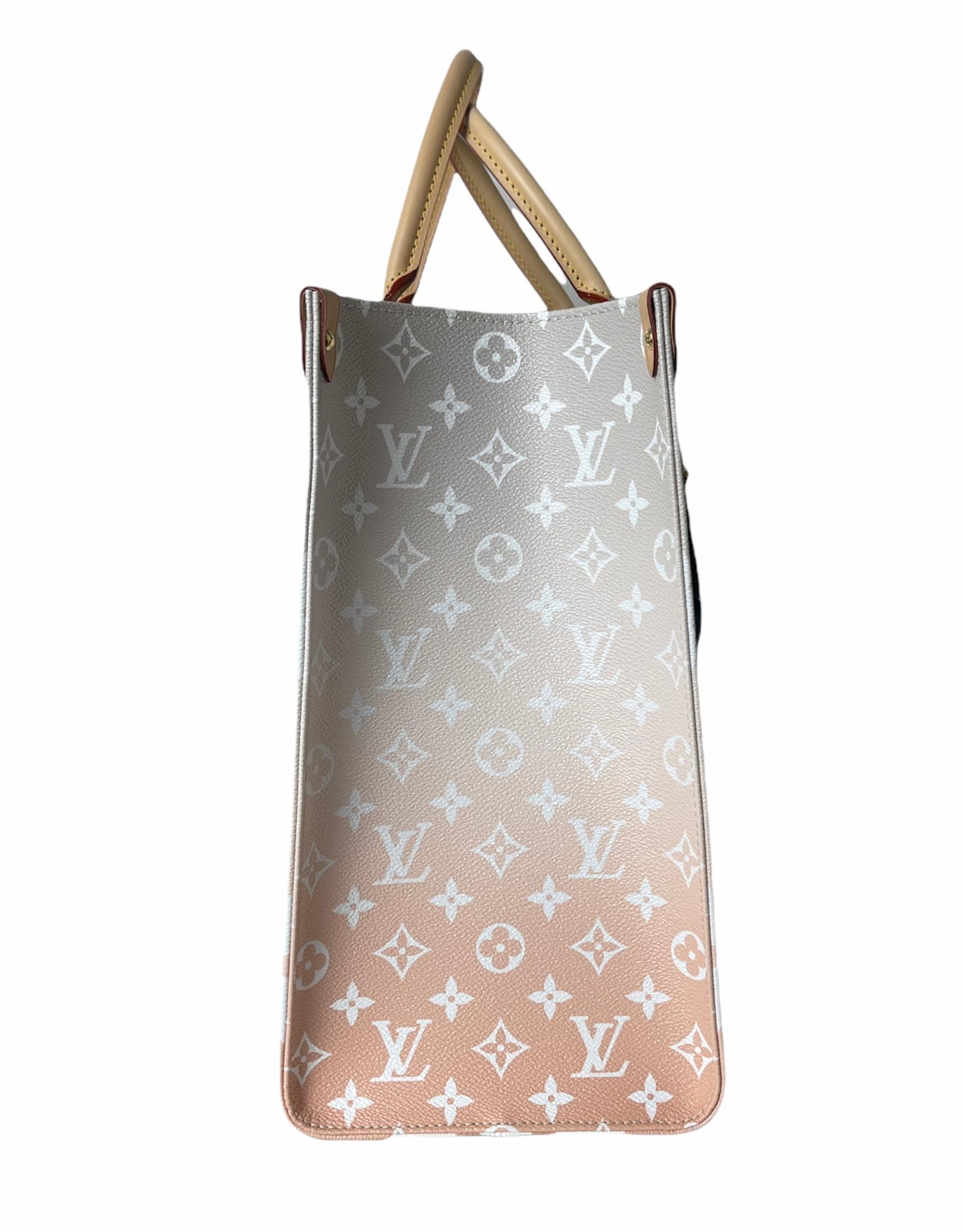 Gray Louis Vuitton NEW 2021 Monogram Giant Brume By The Pool Onthego GM Tote Bag