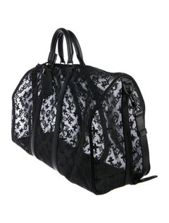 Louis Vuitton NEW Black Monogram Mesh Large Carryall Weekender Duffle Men's Bag