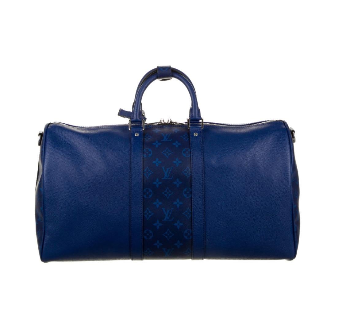 Louis Vuitton NEW Blue Men's Women's Carryall Travel Weekender Duffle Bag 1