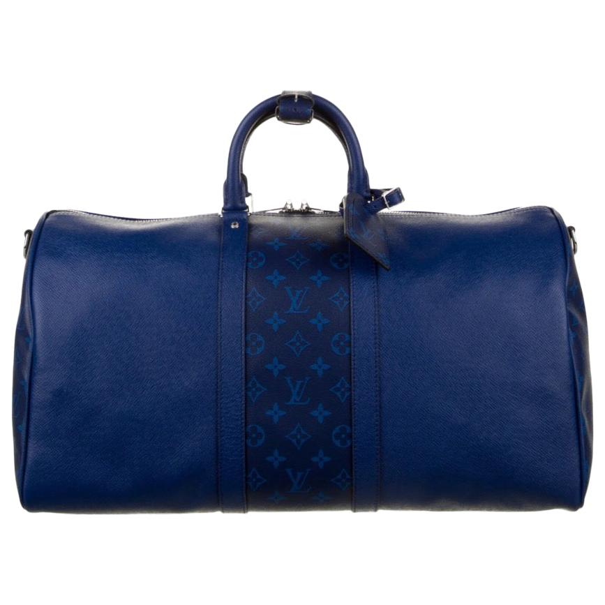 Louis Vuitton NEW Blue Men's Women's Carryall Travel Weekender Duffle Bag