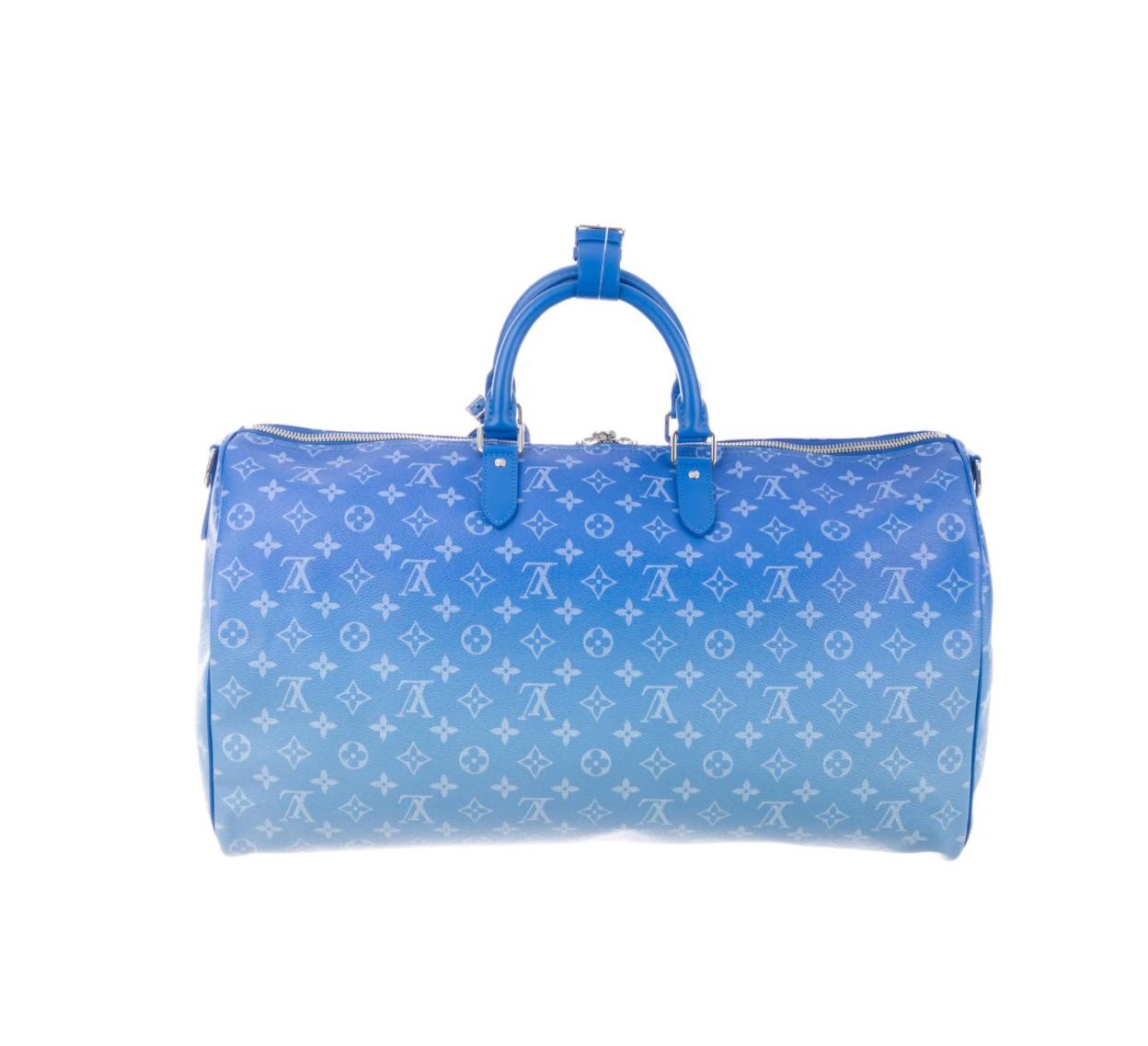 blue lv duffle bag