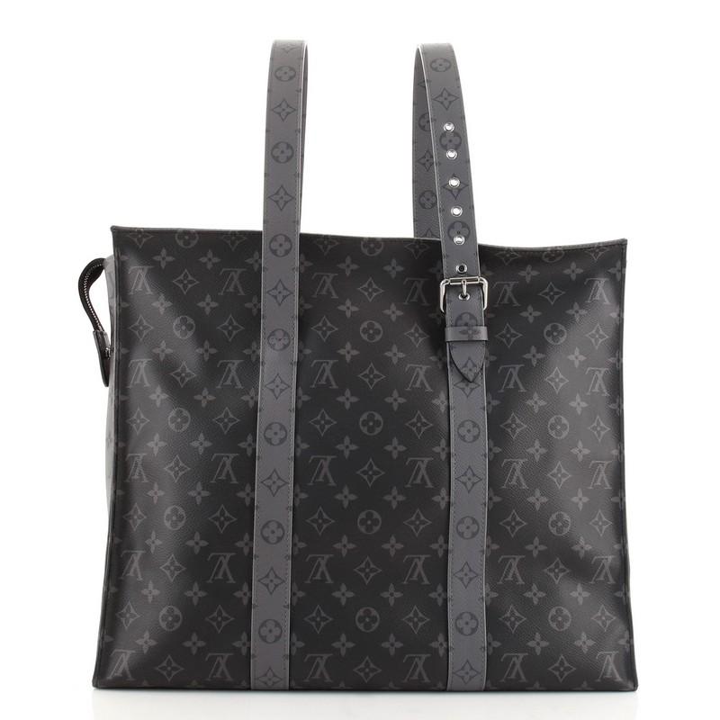 Louis Vuitton New Cabas Zipptasche Reverse Monogram Eclipse GM (Schwarz)