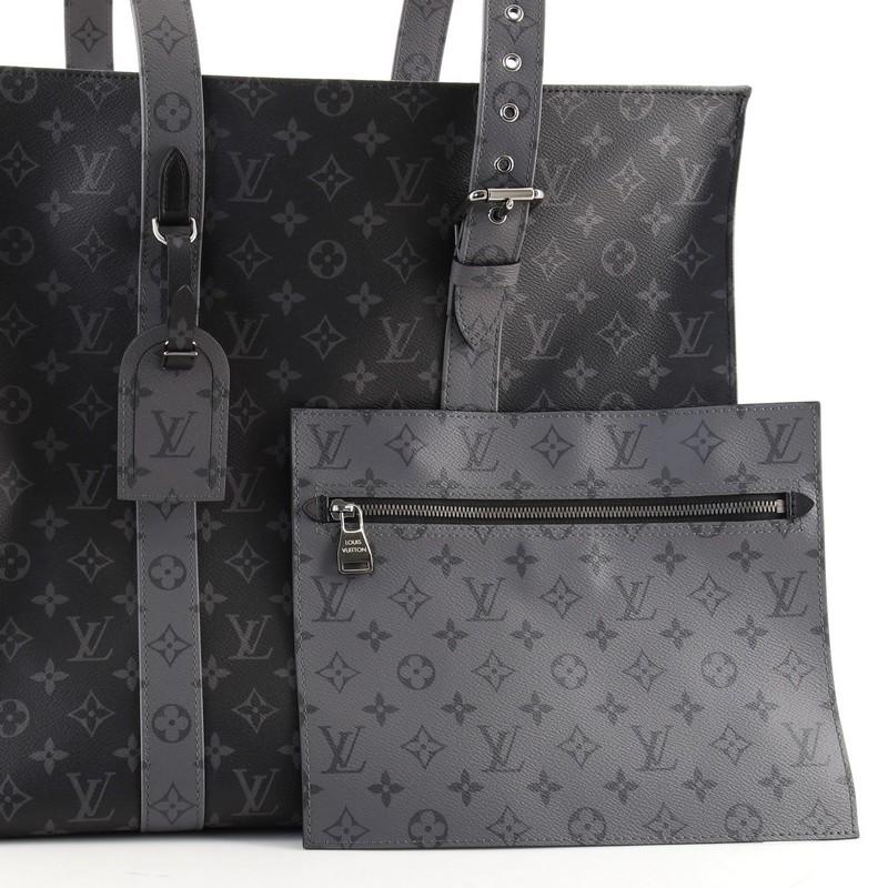 Black Louis Vuitton New Cabas Zippe Bag Reverse Monogram Eclipse GM