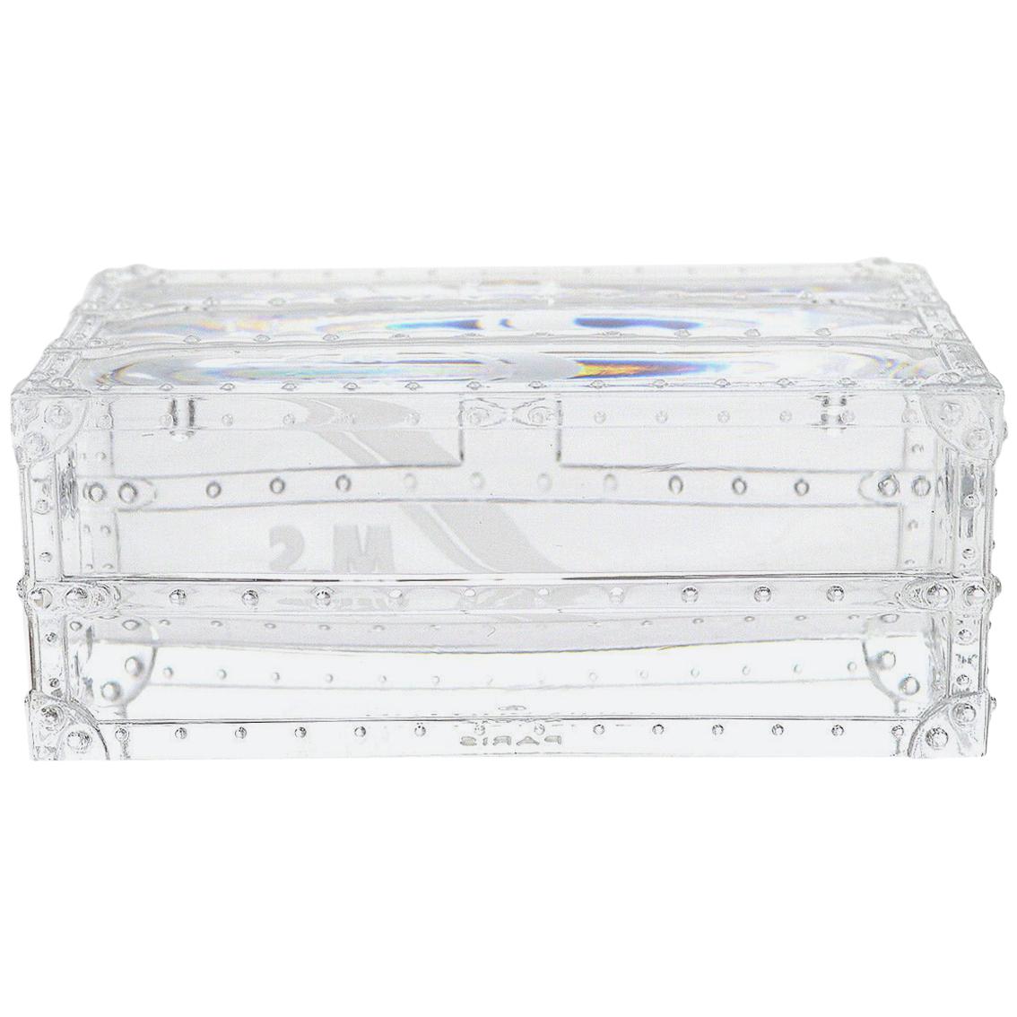 Louis Vuitton NEW Clear Crystal Trunk Desk Table Decorative Paperweight in Box