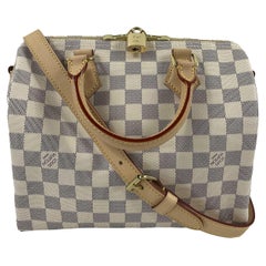 Louis Vuitton - Bandoulière Speedy 25 avec poignée supérieure et sangle, damier azur, état neuf