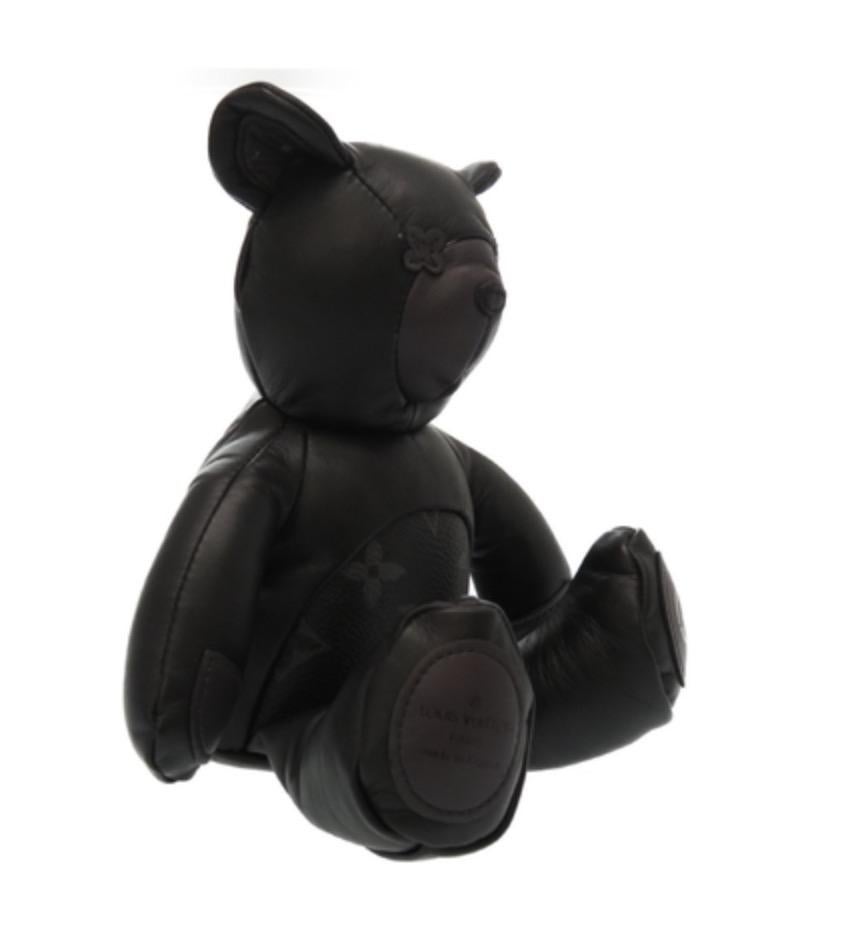 Louis Vuitton NEW Limited Edition Schwarzes Lederspielzeug Neuartiger Teddybär in Box Damen im Angebot