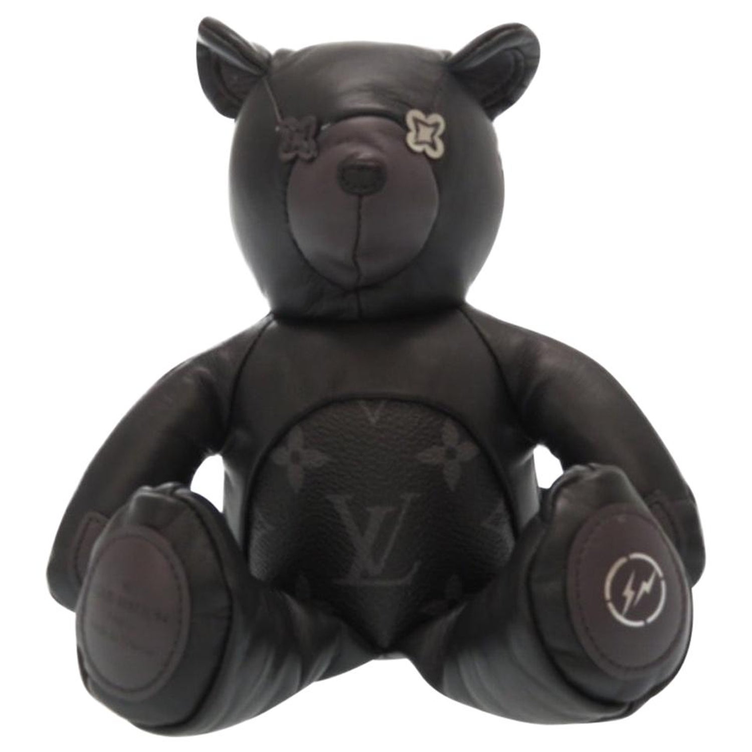 Louis Vuitton NEW Limited Edition Black Leather Toy Novelty Teddy Bear in Box For Sale at 1stDibs | black leather teddy bear, leather teddy bear, black leather
