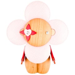Louis Vuitton NEW Limited Edition Pink Wood Figurine Decorative Bear Toy Figure