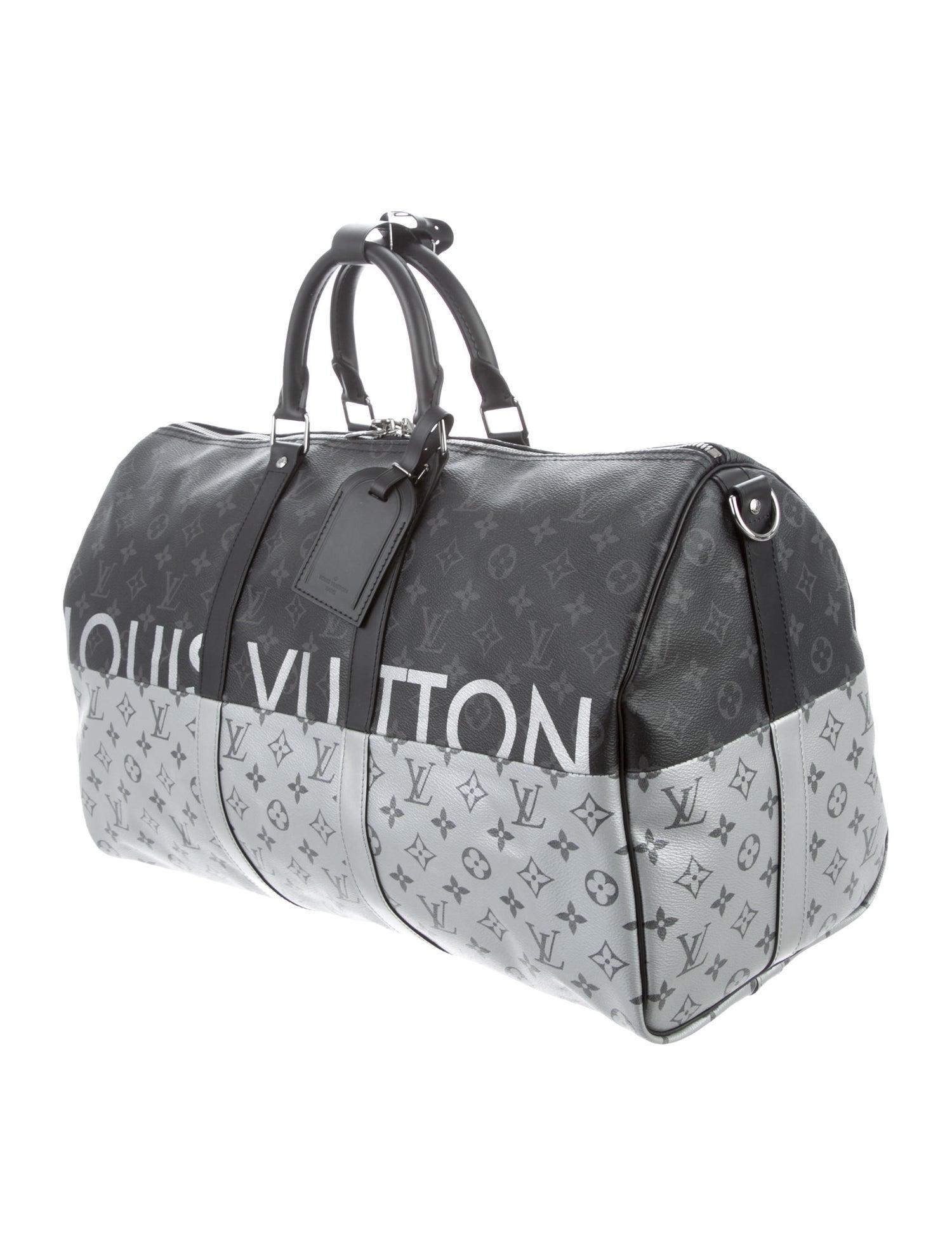 black and white louis vuitton duffle bag