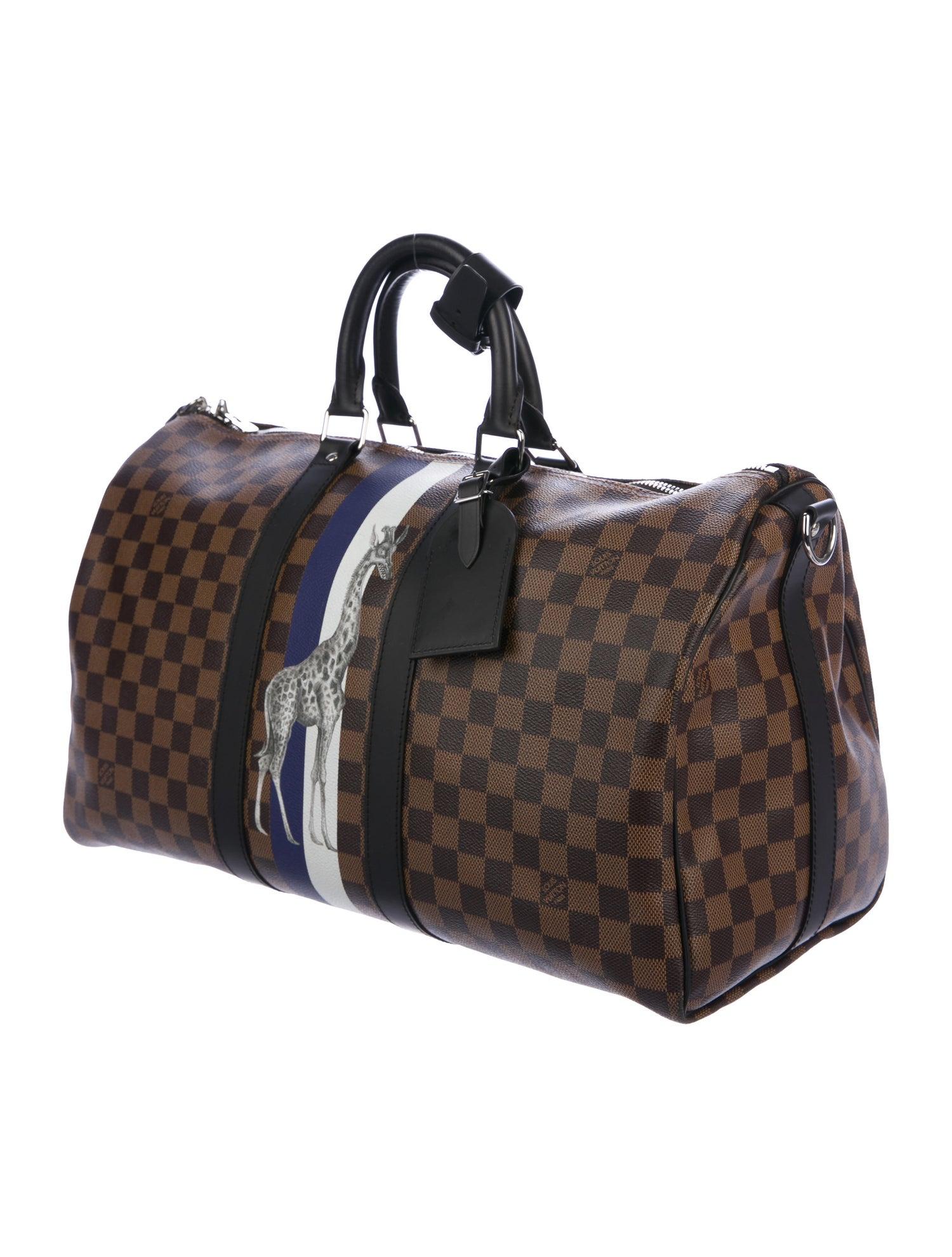 Louis Vuitton NEW Monogram Brown Keepall Top Handle Men's Women's Travel Duffle Bag

Monogram canvas 
Leather
Silver-tone hardware
Woven lining
Zipper closure
Made in France
Handle drop 4
