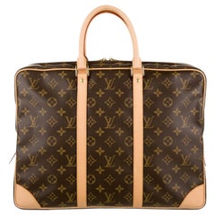 Louis Vuitton NEW Monogram Blue Silver Top Handle Men's Travel