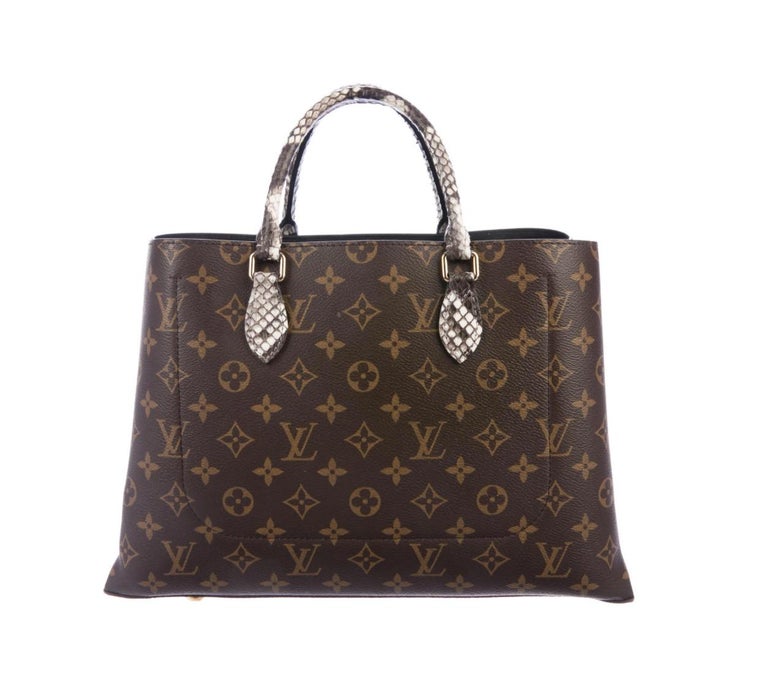 Louis Vuitton NEW Monogram Snakeskin Exotic Travel Top Handle Satchel Tote Bag For Sale at 1stdibs