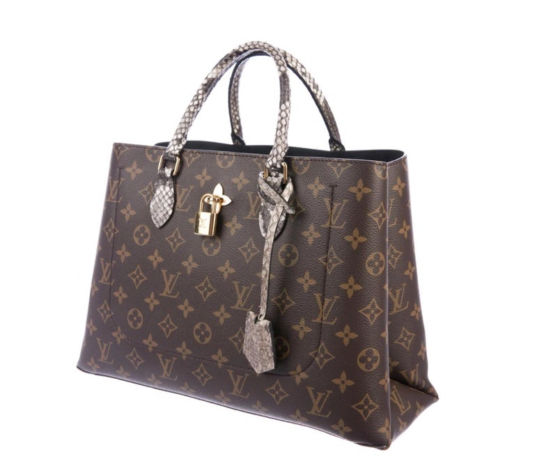 Louis Vuitton NEW Monogram Snakeskin Exotic Travel Top Handle Satchel Tote Bag For Sale at 1stdibs