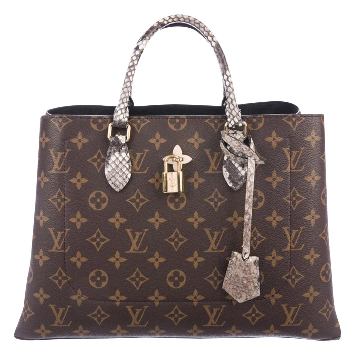 Louis Vuitton NEW Monogram Snakeskin Exotic Travel Top Handle Satchel
