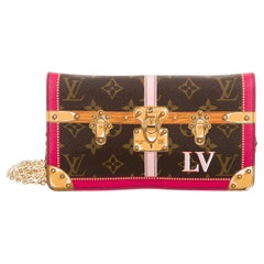 Louis Vuitton NEW Multi Pink Monogram Evening Clutch Shoulder Flap Chain Bag