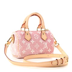 LOUIS VUITTON NEW Nano Speedy Pink Monogram Canvas Top Handle Shoulder Bag