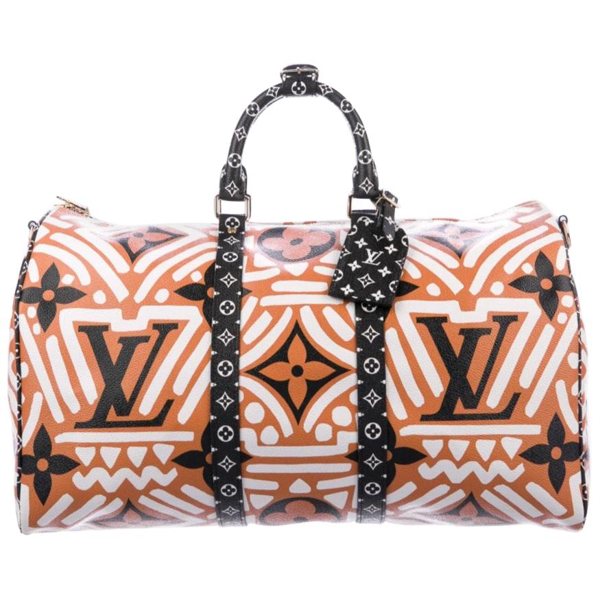 Louis Vuitton NEW Orange Brown Men's Carryall Travel Weekender Duffle