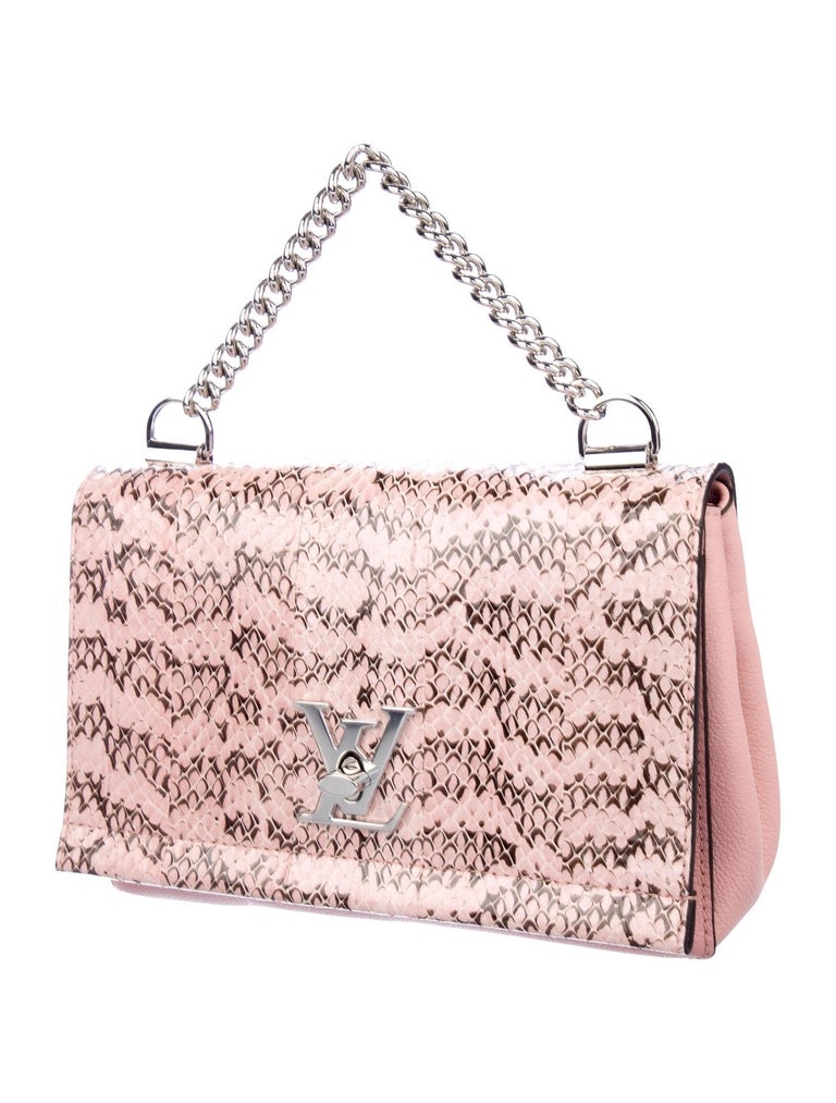 Louis Vuitton NEW Pink Leather Snakeskin Exotic Top Handle Satchel Shoulder Bag For Sale at 1stdibs