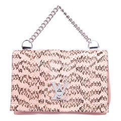 Louis Vuitton NEW Pink Leather Snakeskin Exotic Top Handle Satchel Shoulder Bag