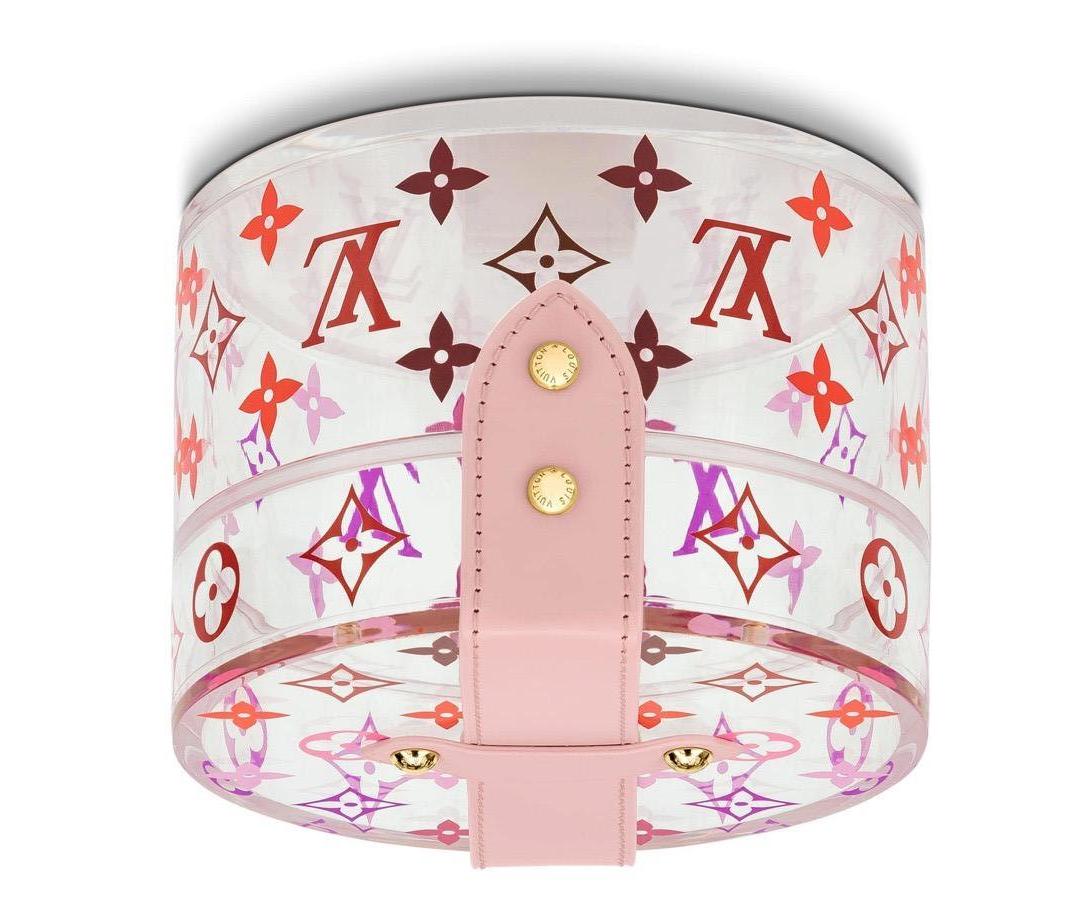 Beige Louis Vuitton NEW Pink Monogram Plexi Leather Vanity Jewelry Trinket Box
