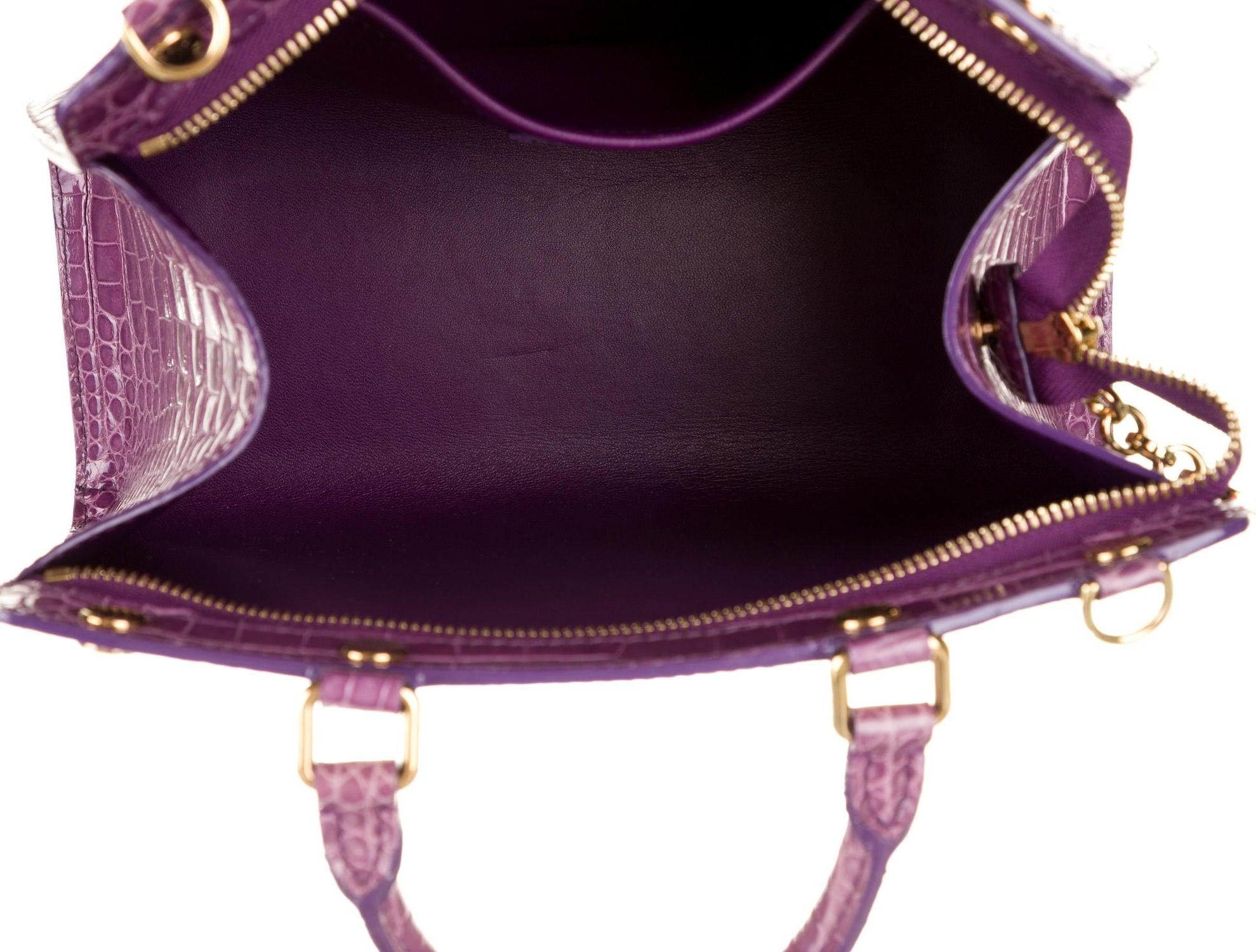 purple crocodile purse