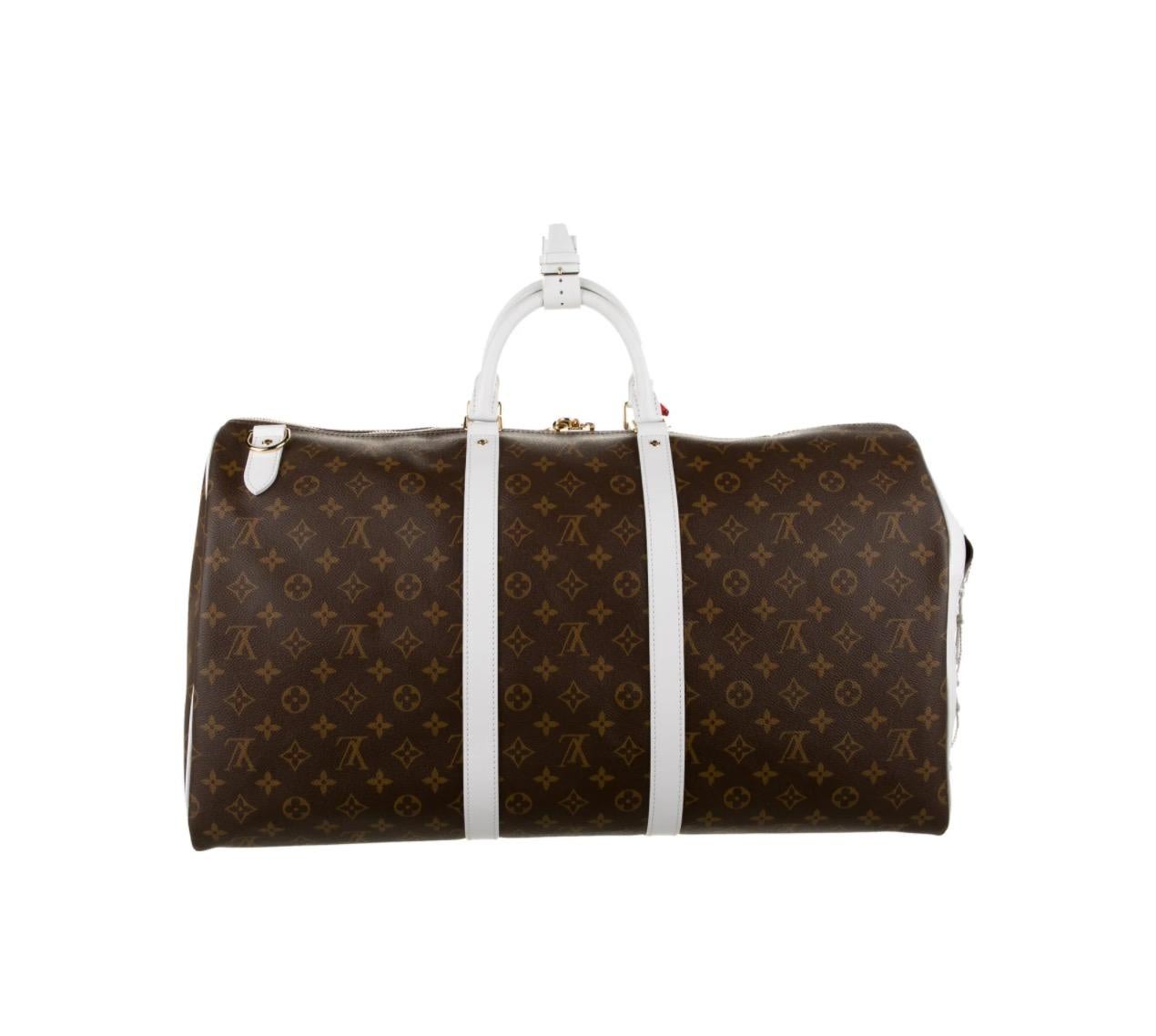 Black Louis Vuitton NEW Rare Monogram Men's Women's Carryall Travel Weekend Duffle Bag