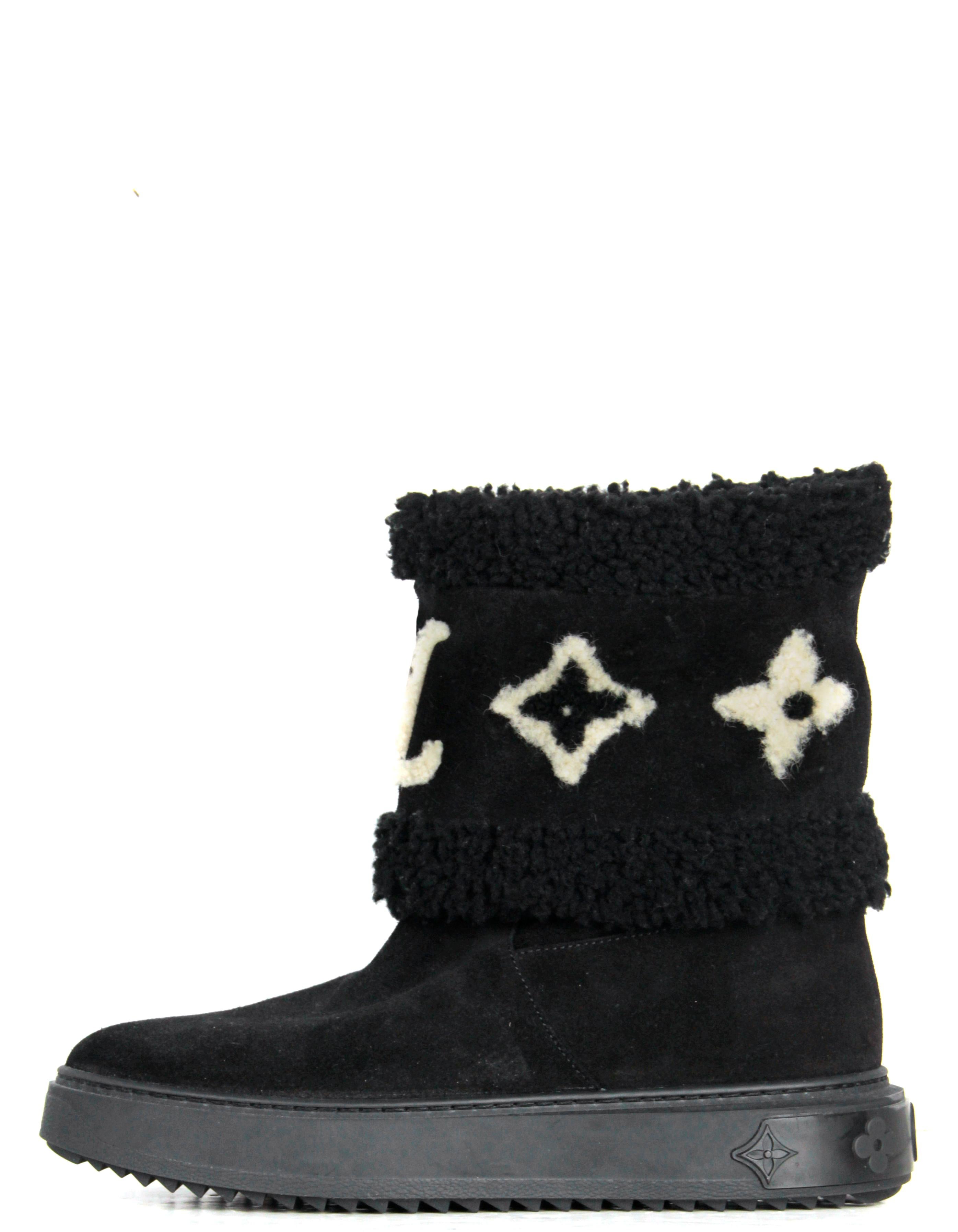 Women's Louis Vuitton NEW Suede/Shearling Snowdrop Flat Ankle Boots sz 39
