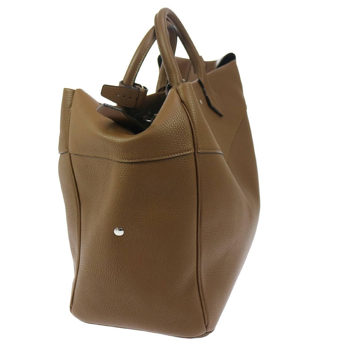 Brown Louis Vuitton New Tan Leather Men's Women's Travel Weekender Carryall Bag