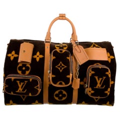 Used Louis Vuitton NEW Virgil Brown Gold Travel Weekender Men's Women's Duffle Bag