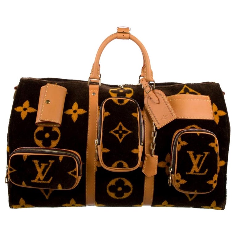Louis Vuitton NEW Virgil Brown Gold Travel Weekender Men's Women's Duffle  Bag