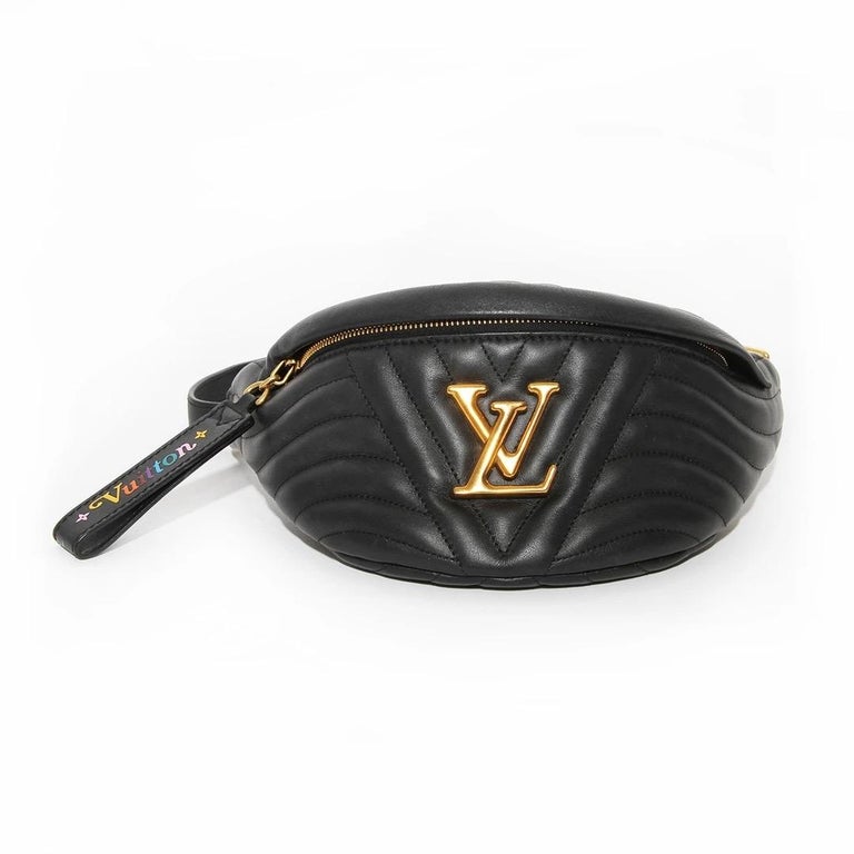 LOUIS VUITTON black leather NEW WAVE BUMBAG Belt Bag at 1stDibs