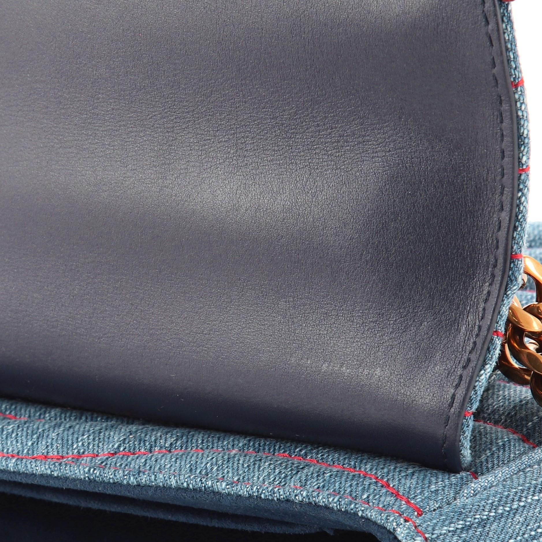 Louis Vuitton New Wave Kette Tasche Limited Edition Patches aus gestepptem Denim MM 2
