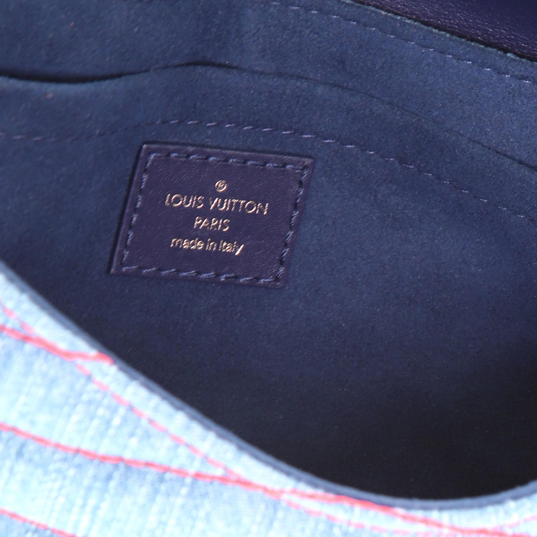 Louis Vuitton New Wave Kette Tasche Limited Edition Patches aus gestepptem Denim MM 3