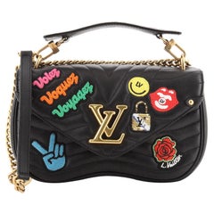 Louis Vuitton New Wave Kette Tasche Limited Edition Patches Gestepptes Leder MM
