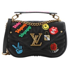 Louis Vuitton New Wave Chain Bag Limited Edition Patches Quilted Leather MM