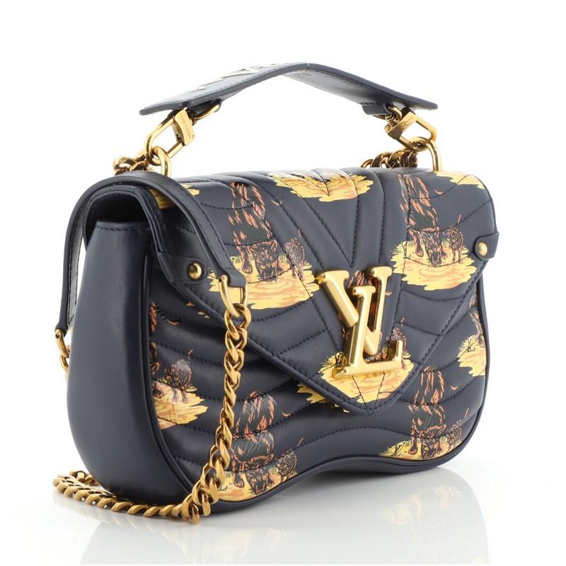 Black Louis Vuitton New Wave Chain Bag Limited Edition Printed Quilted Leather 