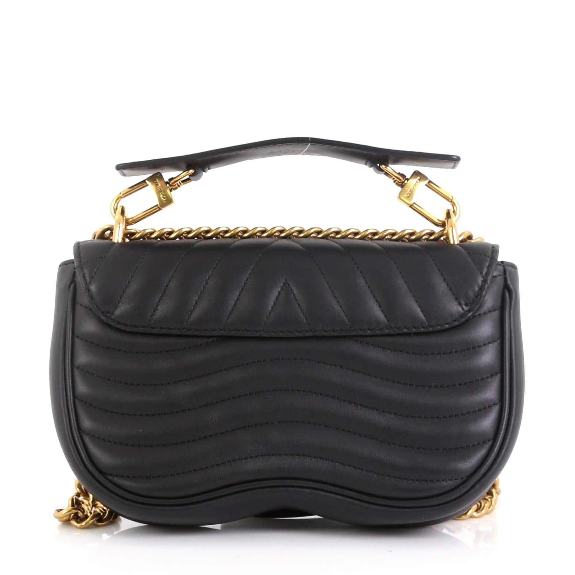 louis vuitton new wave chain bag mm black